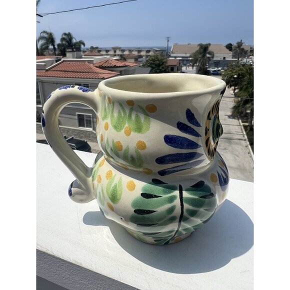 Vintage Handpainted talavera Owl Mug made in Mexico signed AI Gio pottery - Picture 4 of 11